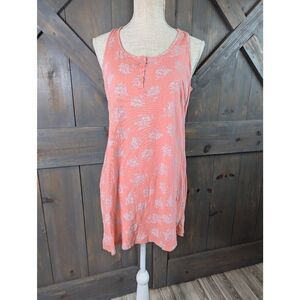 Charter Club Intimates Nightgown Women's Small Coral Floral Cotton Sleeveless